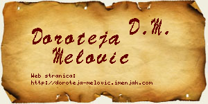 Doroteja Melović vizit kartica